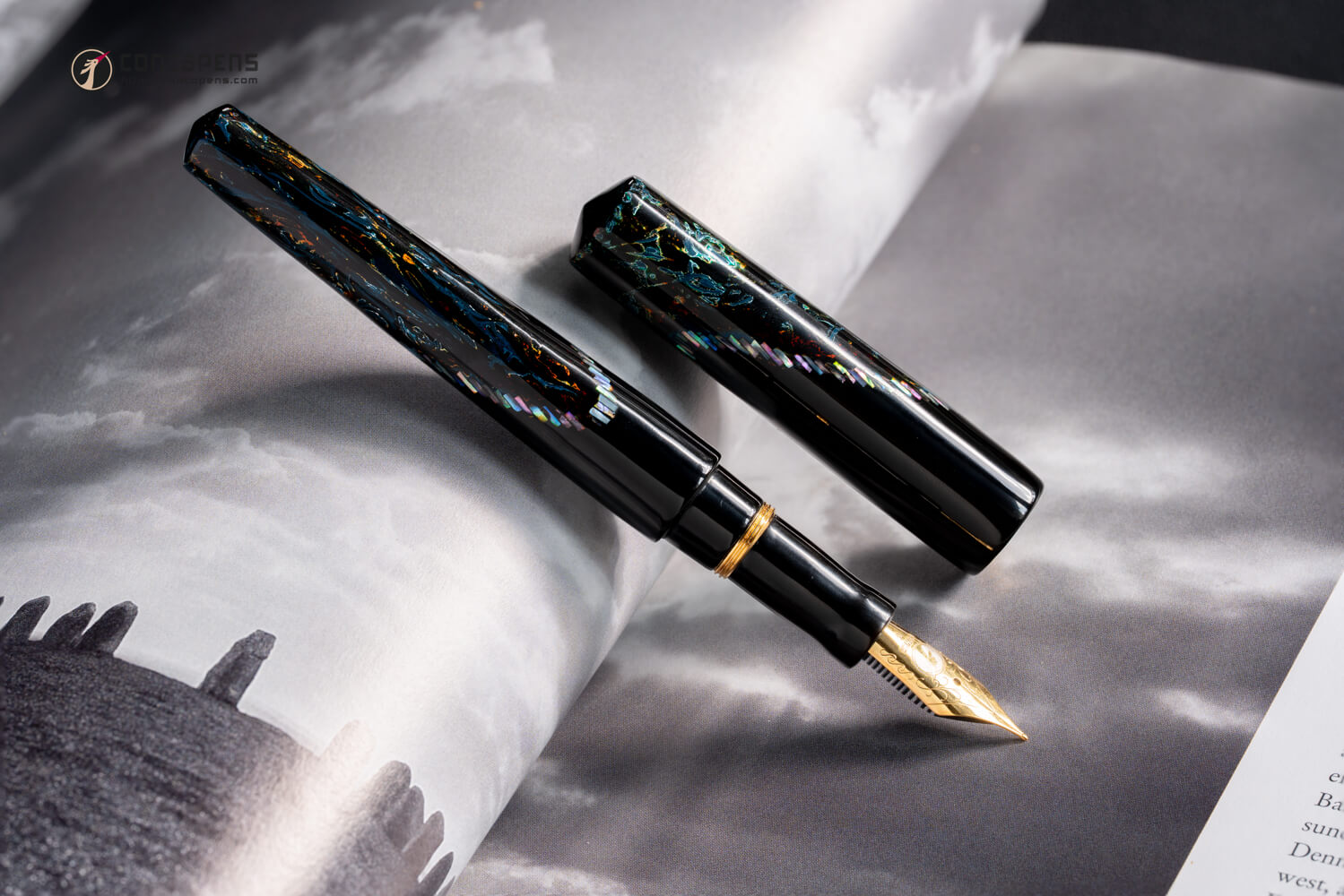 Vietnamese Lacquer Fountain Pen with Mother-of-Pearl Inlay – Ocean Serenade