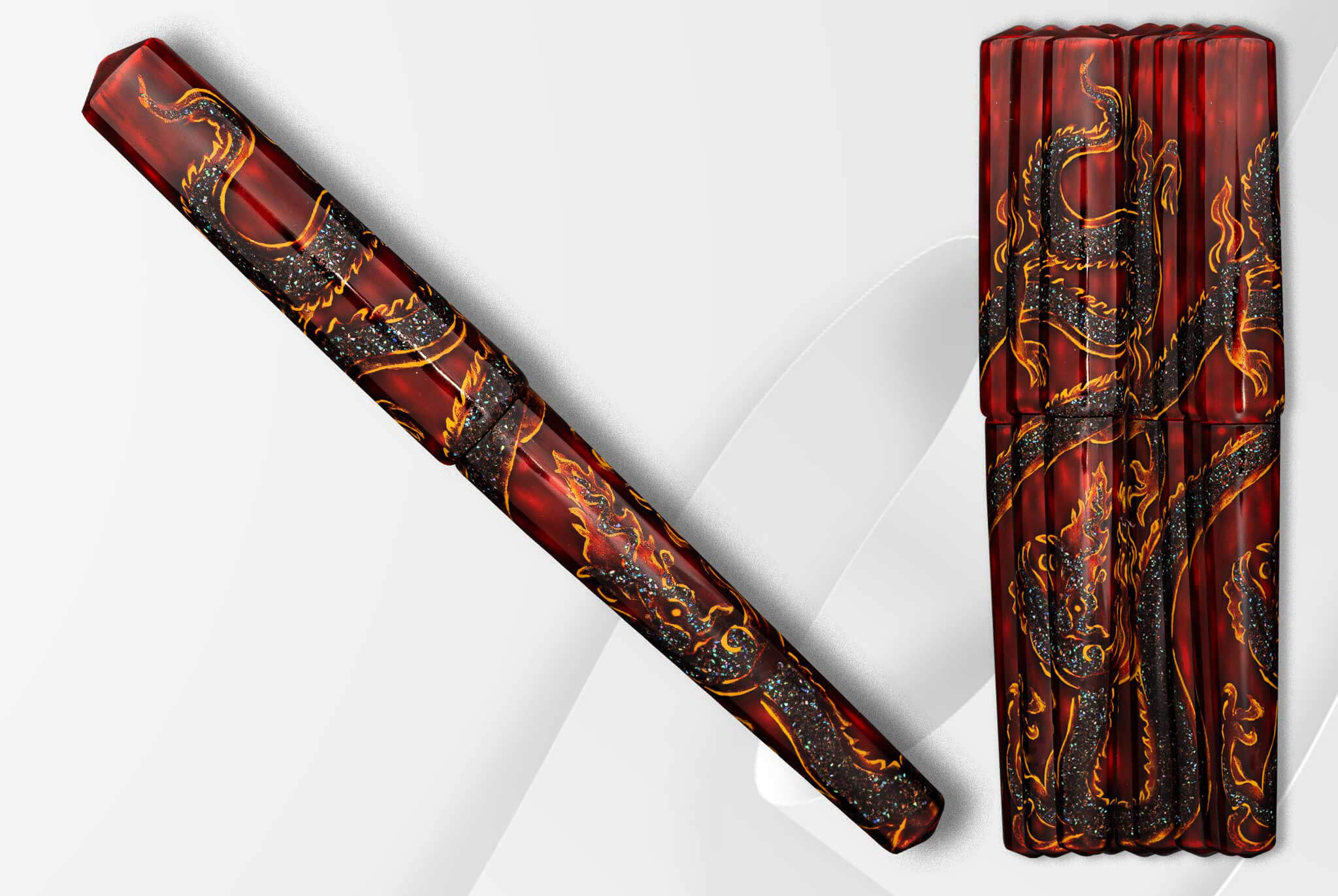 Vietnamese Lacquer Fountain Pen – Thang Long Veiled Dragon