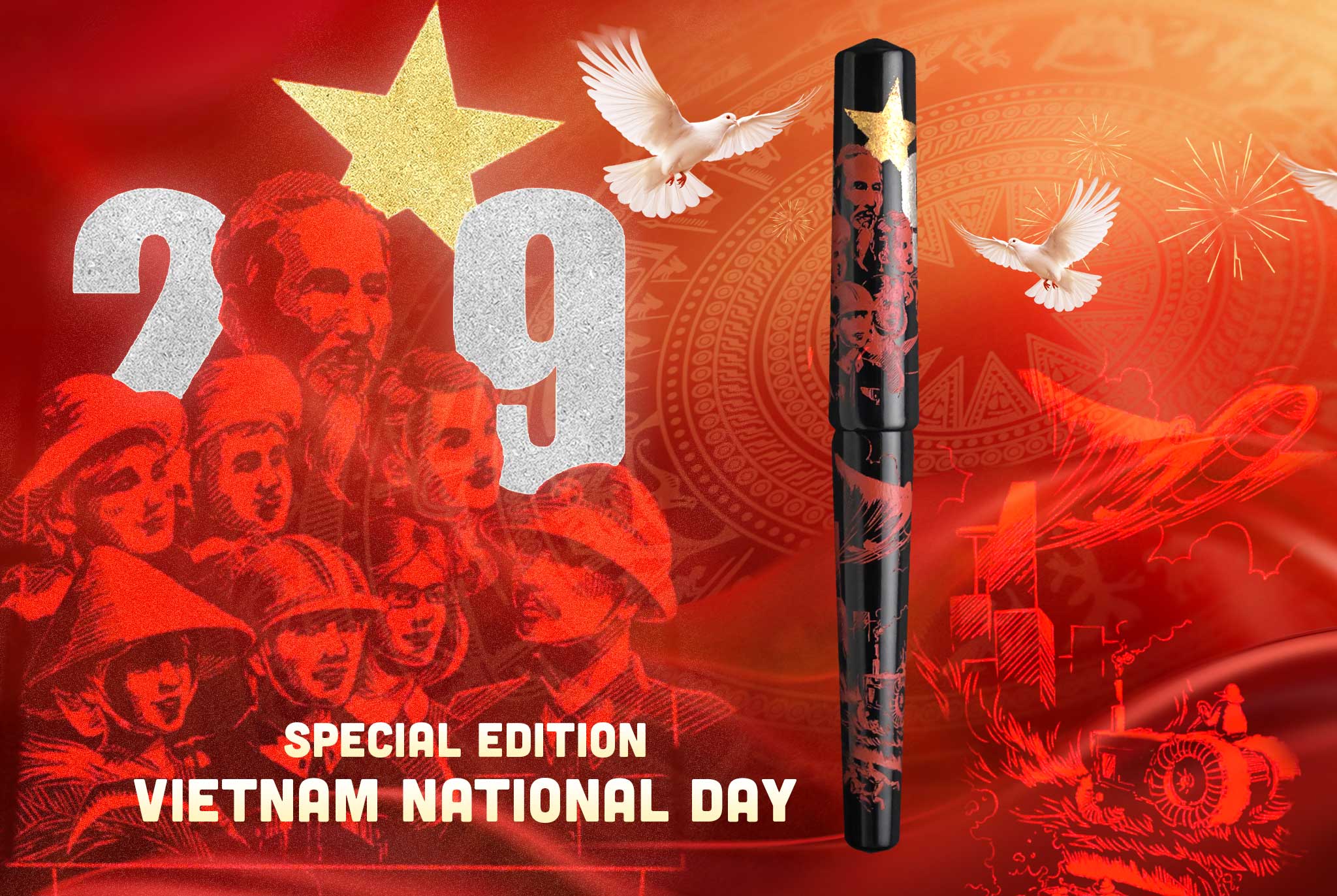 Vietnamese Lacquer Fountain Pen – Vietnam National Day (Special Edition)